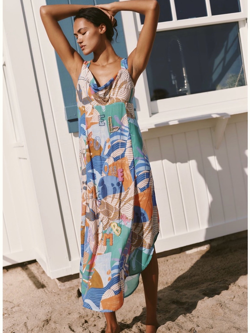 NWT Anthropologie Celandine Beaded Market Stall Maxi Dress MP